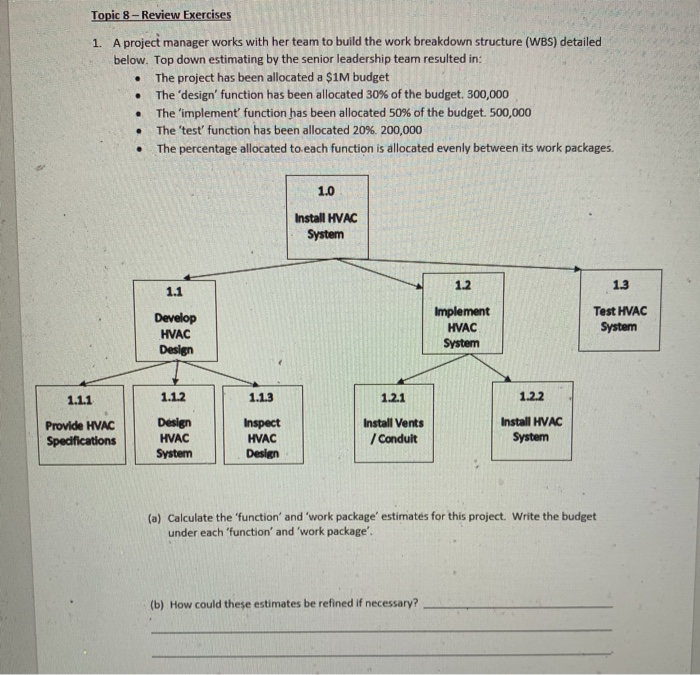 Project Management Question Topic 8 - Review