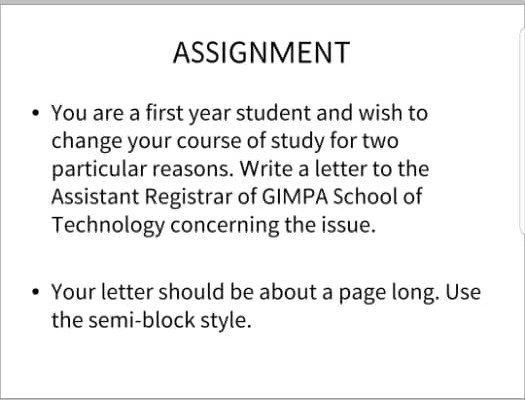 You are a first year student and wish to change