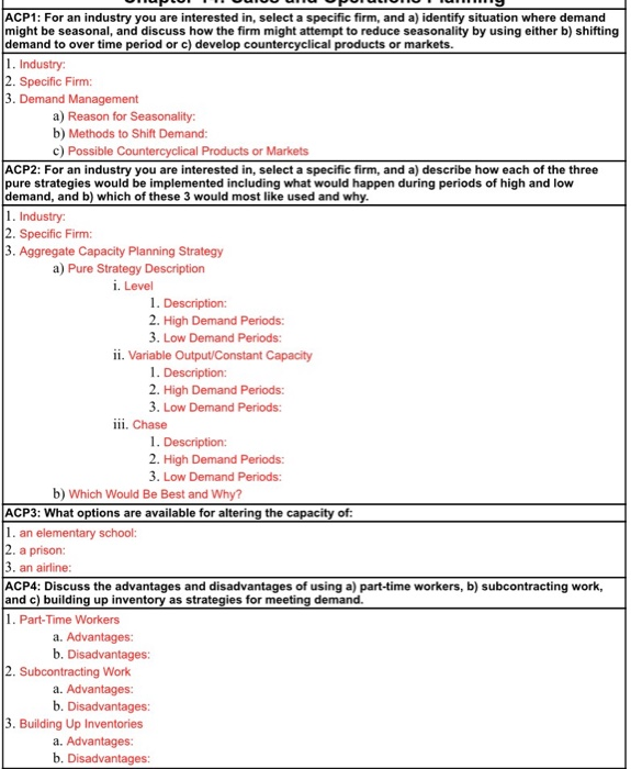 ACP1: For an industry you are interested in,