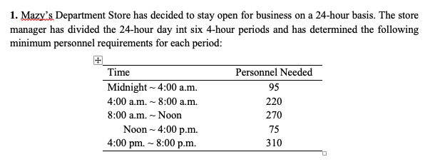 1. Mazy's Department Store has decided to stay