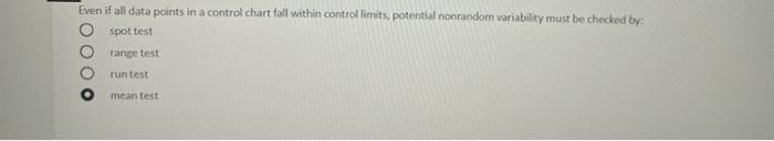 Even if all data points in a control chart fall