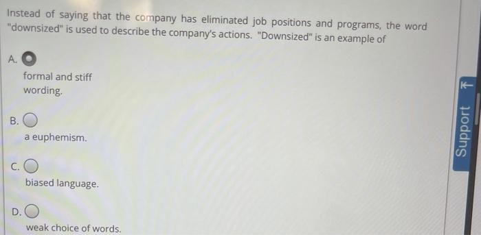 Instead of saying that the company has eliminated