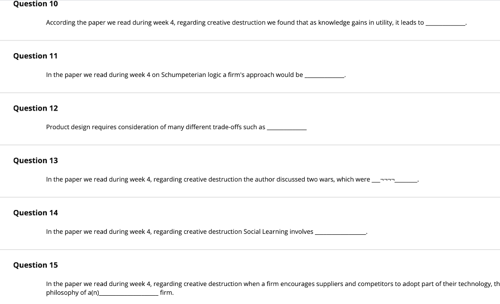 Question 10 According the paper we read during