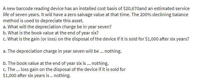 A new barcode reading device has an installed