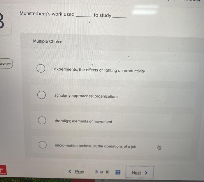 Munsterberg's work used to study B Multiple