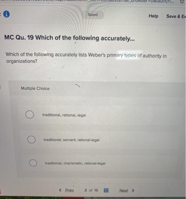 lunch * Saved Help Save & EX MC Qu. 19 Which of