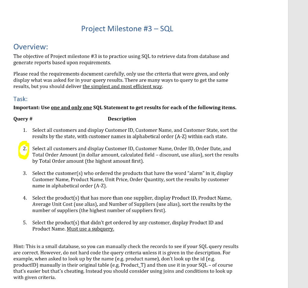 CUSTOMER_T CustomerID CustomerName Customer