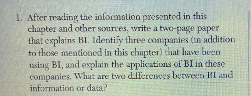 1. After reading the information presented in