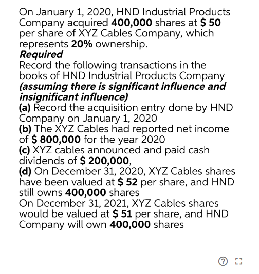 On January 1, 2020, HND Industrial Products