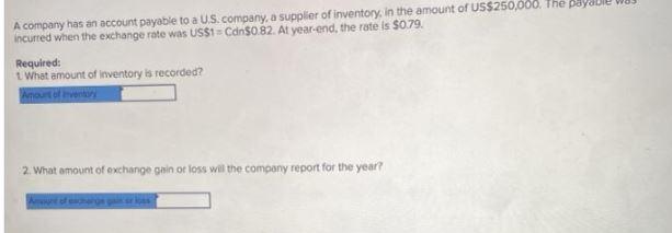 A company has an account payable to a