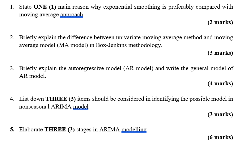 1. State ONE (1) main reason why exponential