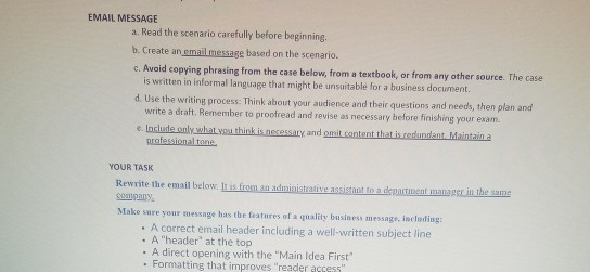 rewrite this email message in own words I need it