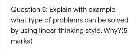 Question 5: Explain with example what type of