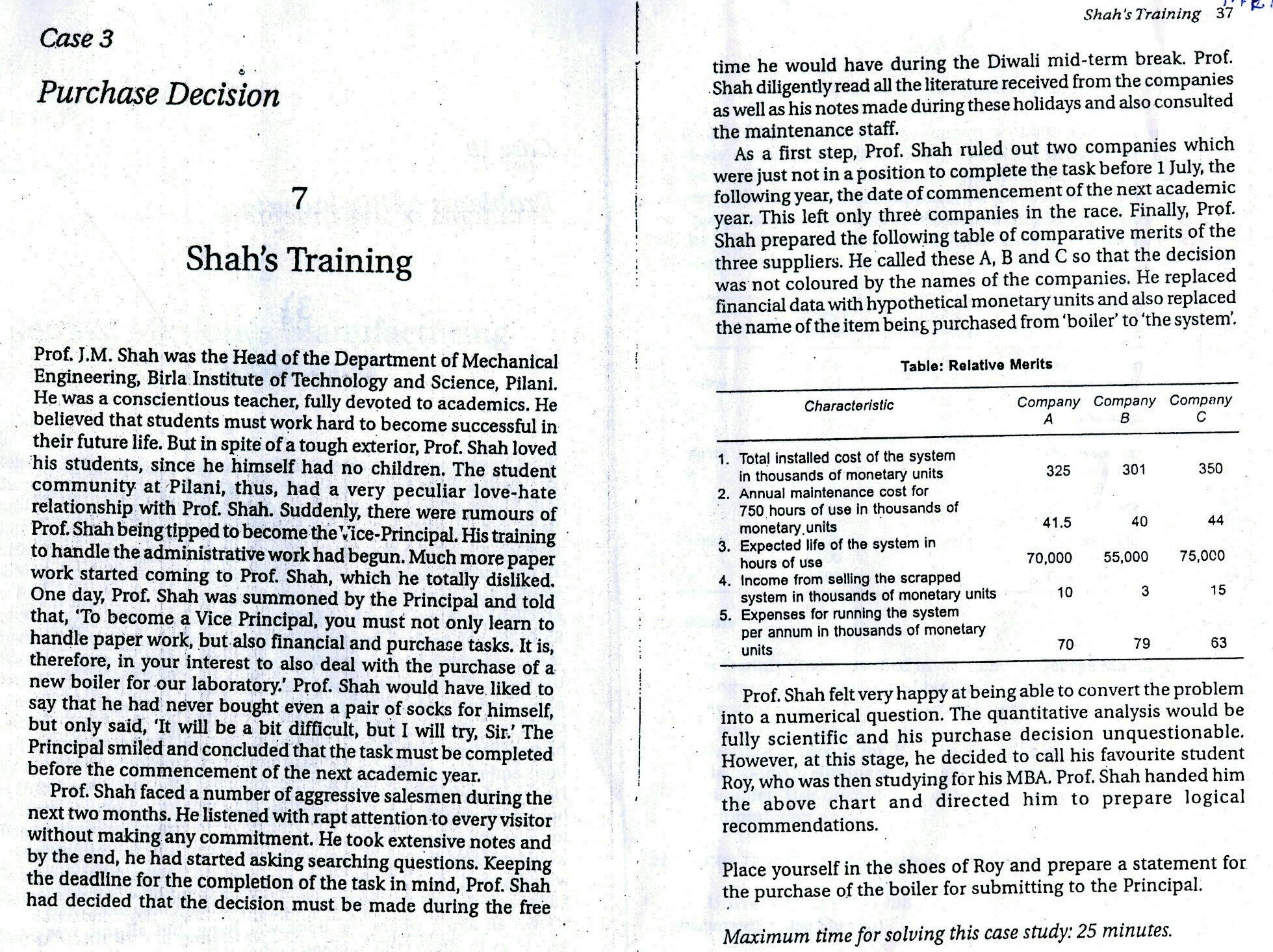 Shah's Training 37 Case 3 Purchase Decision 7