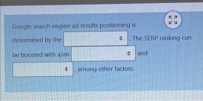 KA Google search engine ad results positioning is