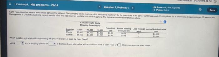 20 PM = Homework: HW problems - Ch14 Question 2.
