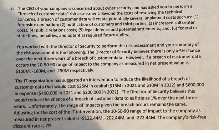 Question: What is the expected NPV imoact
