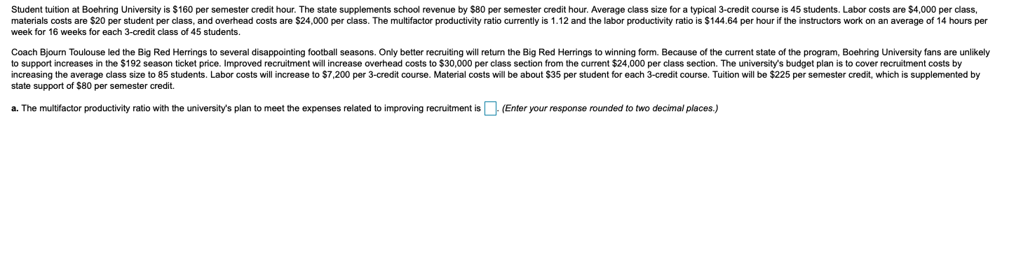 Student tuition at Boehring University is $160