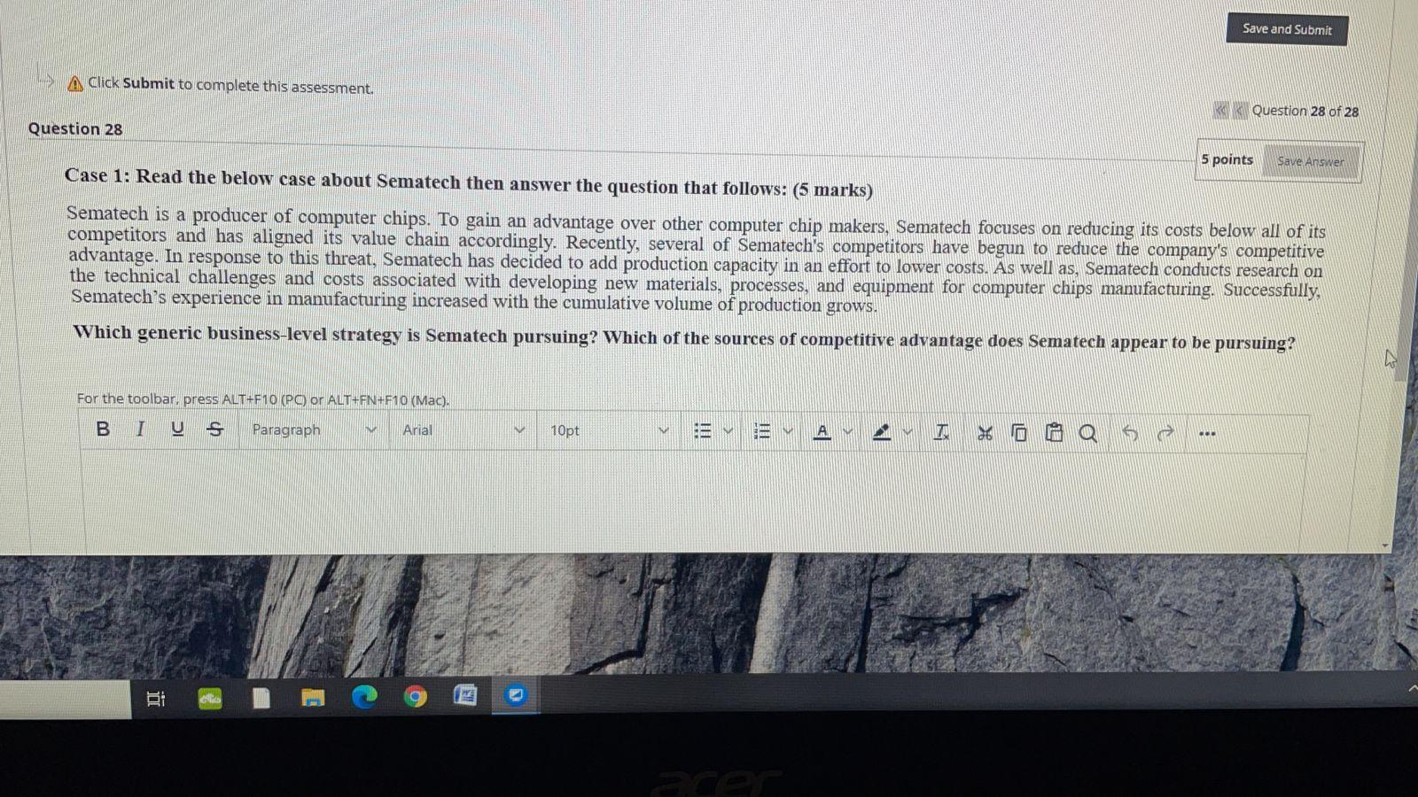 Save and Submit A Click Submit to complete this