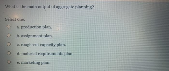 Aggregate planning is capacity planning for