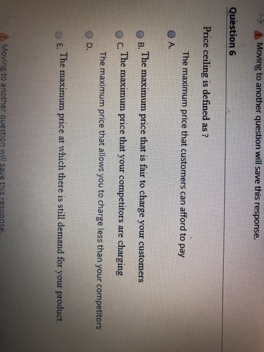 Moving to another question will save this