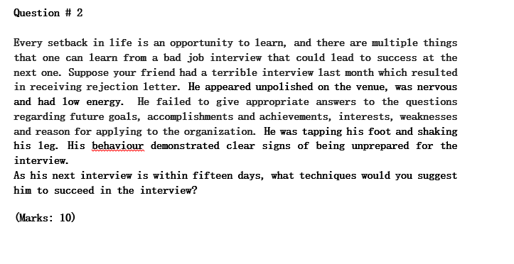 subject : Communication skills Question # 2 Every