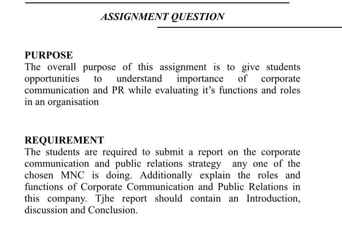 can you help ne with this ASSIGNMENT QUESTION