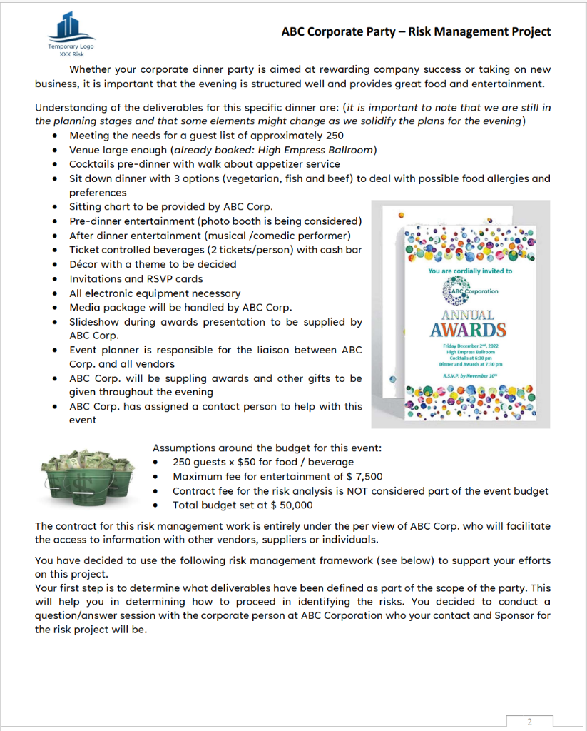 Risk management plan Questions:- 1) Approach