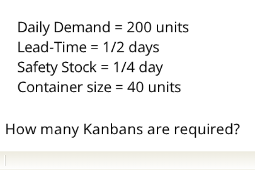 Daily Demand = 200 units Lead-Time = 1/2 days