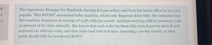 1 ad of The Operations Manager for Shadyside