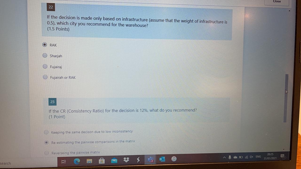 Close 22 If the decision is made only based on