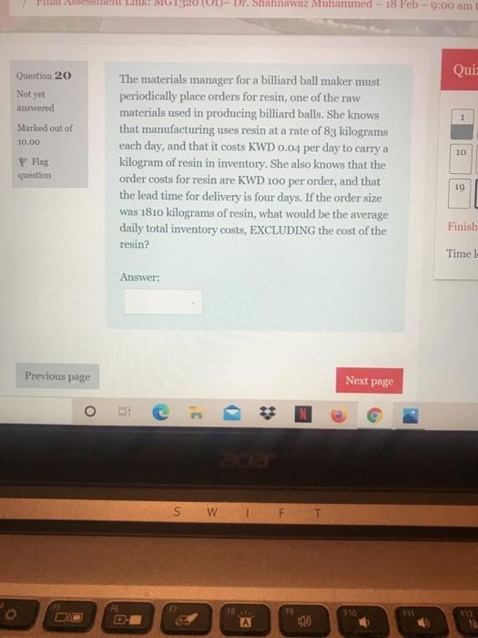 3401 Dr. Shahnawaz Muhammed - 18 Feb 9:00 am