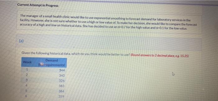 Current Attempt in Progress The manager of a