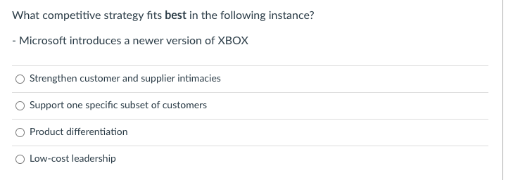 What competitive strategy fits best in the