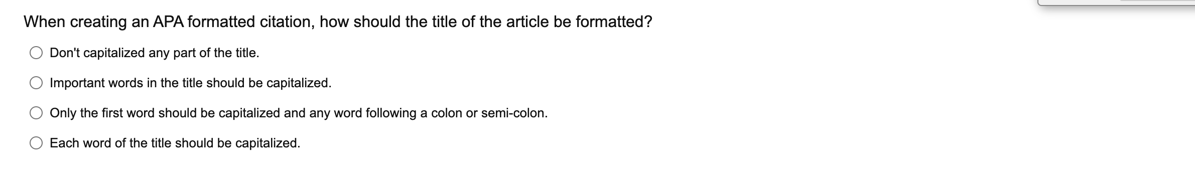When creating an APA formatted citation, how