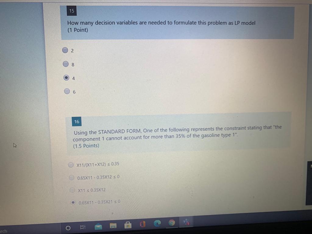15 How many decision variables are needed to