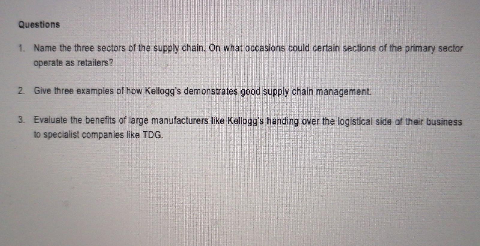 Case study: Kellogg's Cornflake Company Questions