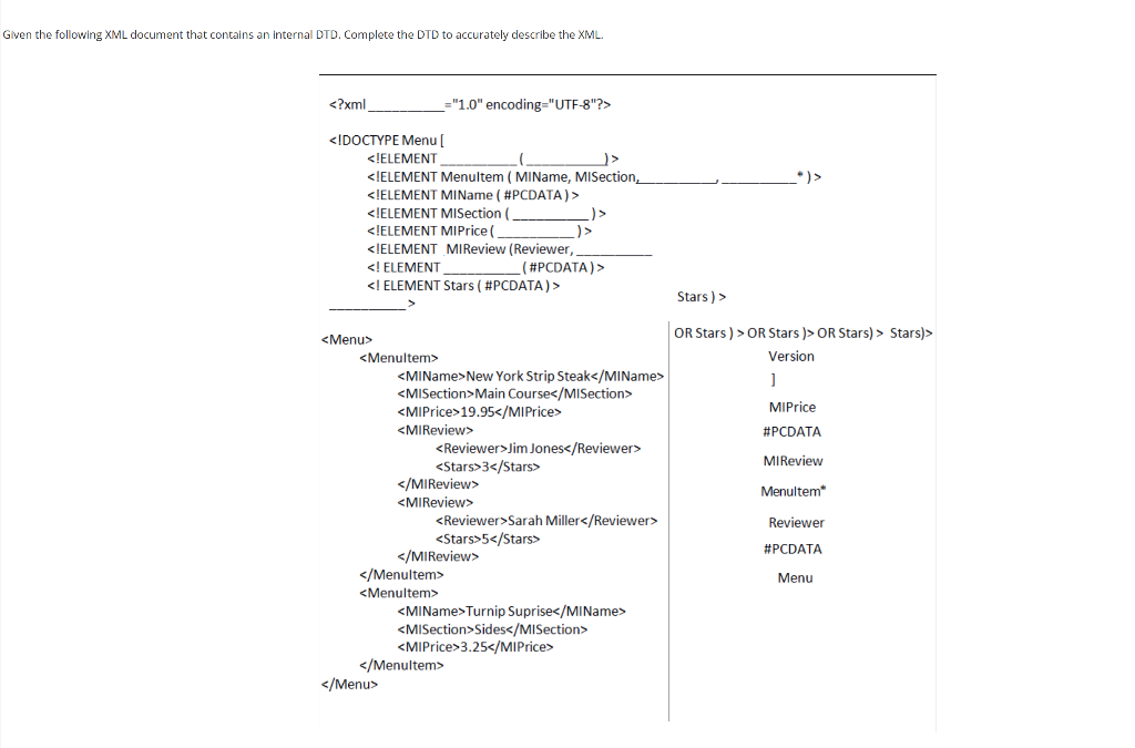 Given the following XML document that contains an