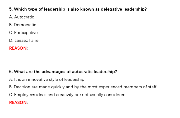 Circle the right answer and explain why you