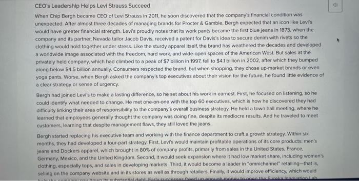 CEO's Leadership Helps Levi Strauss Succeed When