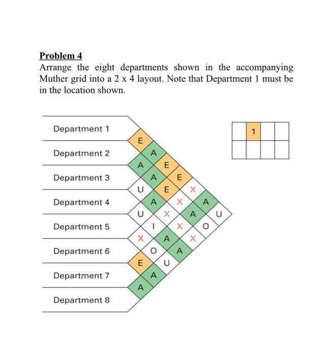need help with this problem ! Problem 4 Arrange