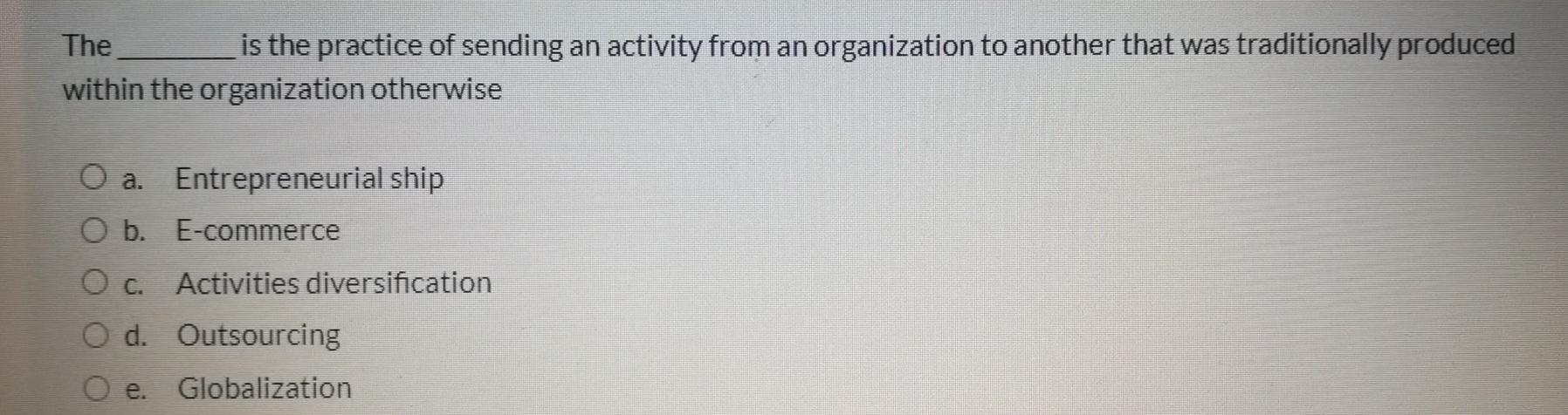 The is the practice of sending an activity from