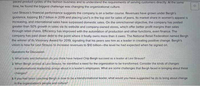 CEO's Leadership Helps Levi Strauss Succeed When