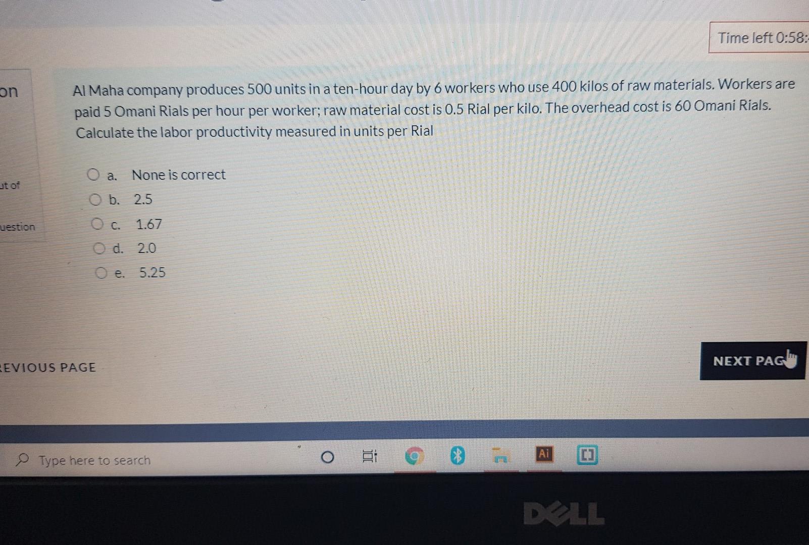 ions Management Spring21 Time left 0:58:21 Al