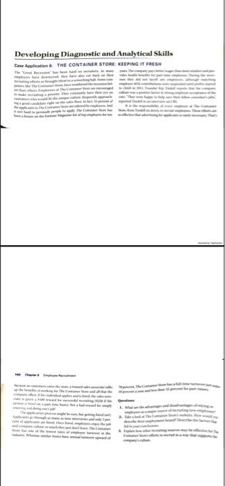 Developing Diagnostic and Analytical Skills Cure