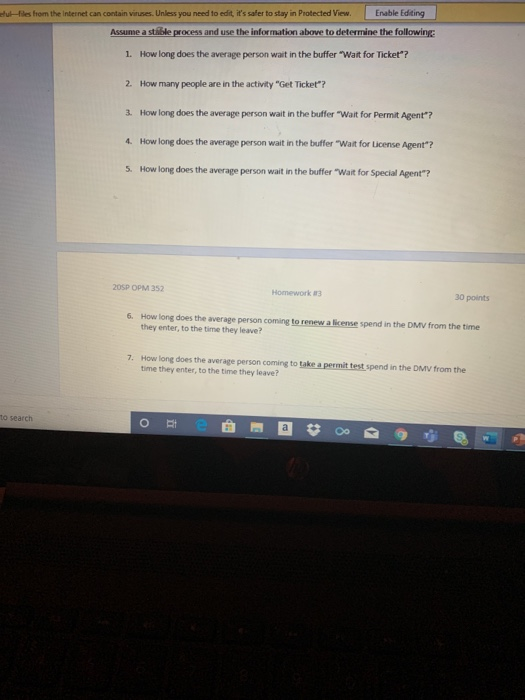 Submit the homework as an excel file. Do NOT