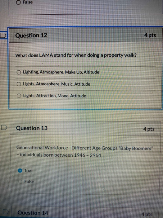 1213 False Question 12 4 pts What does LAMA stand
