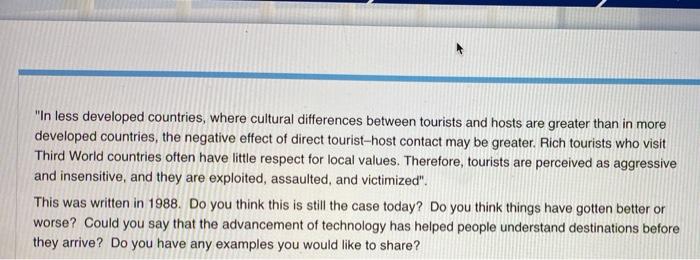 "In less developed countries, where cultural