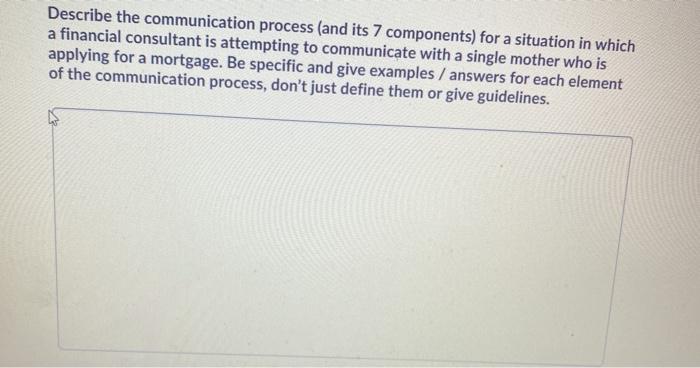 Describe the communication process (and its 7