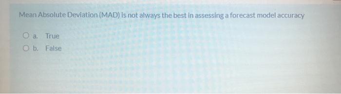 Mean Absolute Deviation (MAD) is not always the